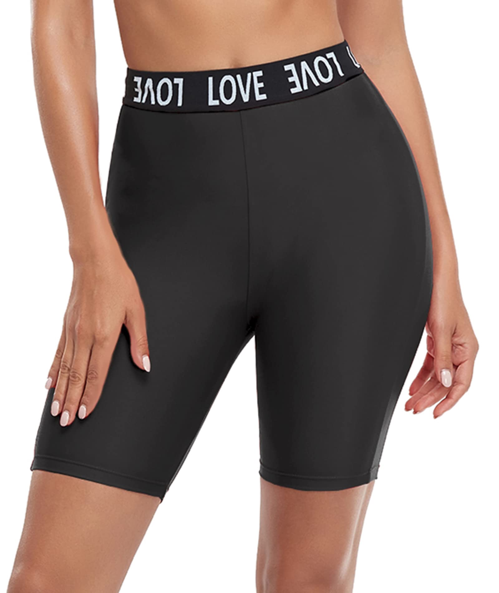 Urchics Women's Plus Size High Waist Swim Shorts - Quick Dry Swim Pants & Board Shorts for Swimming, Beach & Water Sports