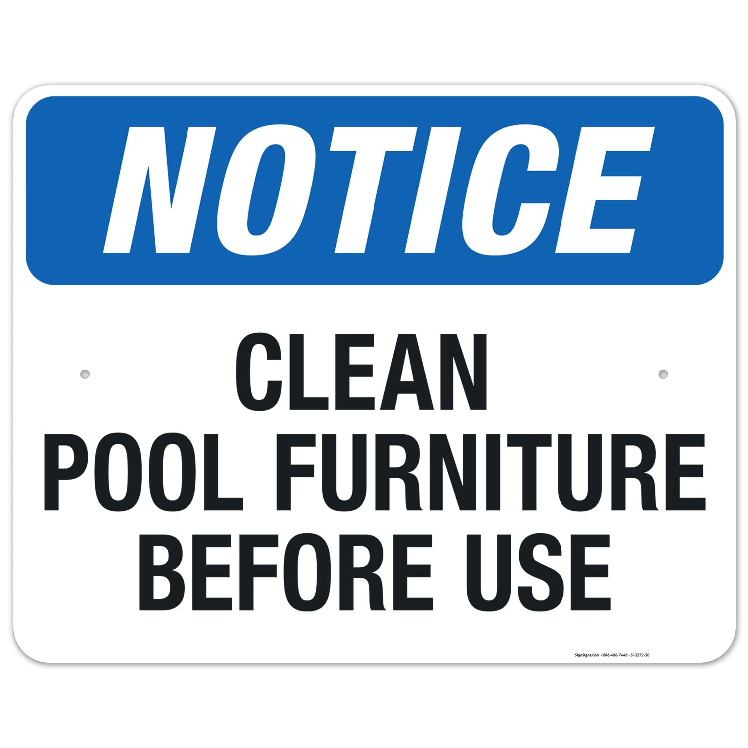 Social Distancing Pool Sign - 24x30 Inch Rust-Free Aluminum Sign for Clean Pool Furniture & Safe Swimming Areas - Fade Resistant, Made in USA - Perfect for Public Pools, Resorts & Backyard Safety