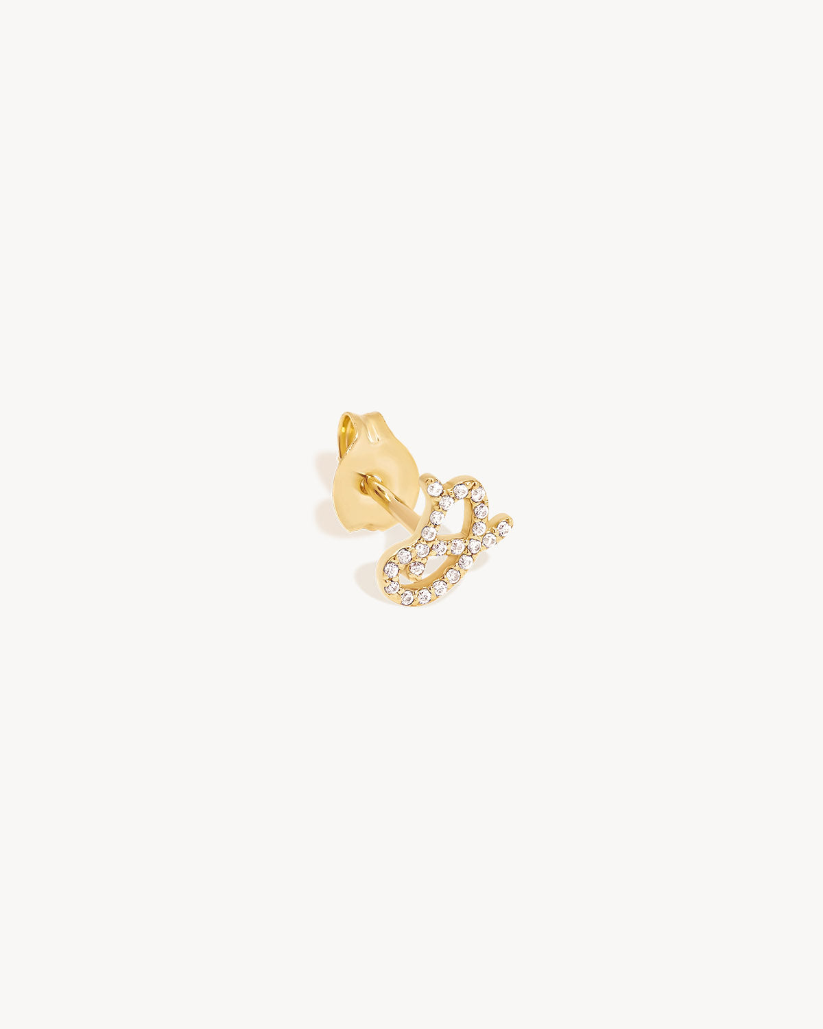 14K Solid Gold Forever Love Diamond Letter Earrings for Women - Dainty Initial Alphabet Studs for Everyday Wear, Gift for Her, Anniversary & Valentine's Day Jewelry