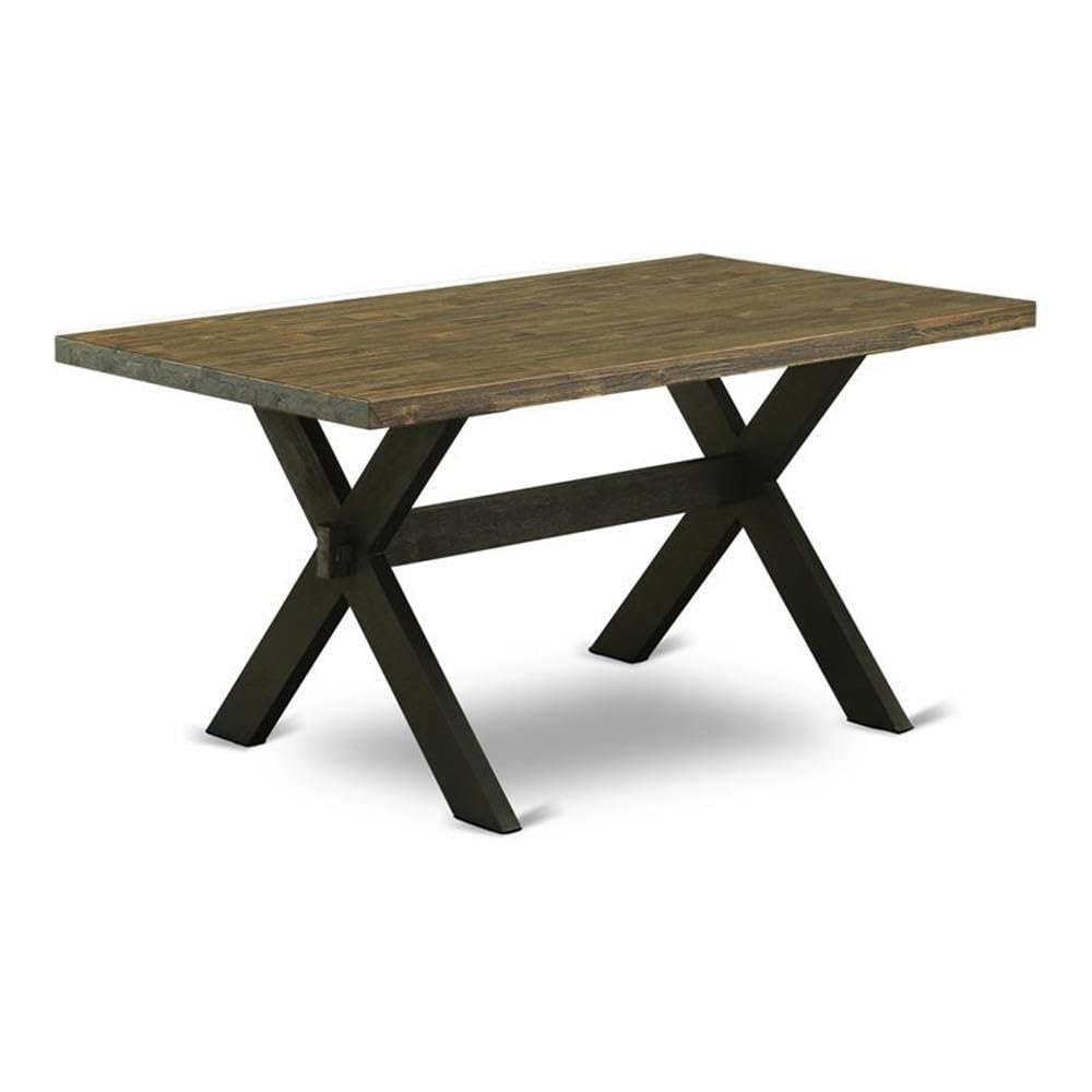 East West Furniture XT676 X-Style Solid Wood Dining Table - 36x60 Inch Rectangle Table with Stylish Legs, Multi-Color - Perfect for Modern Dining Rooms, Kitchens, and Open Concept Living Spaces