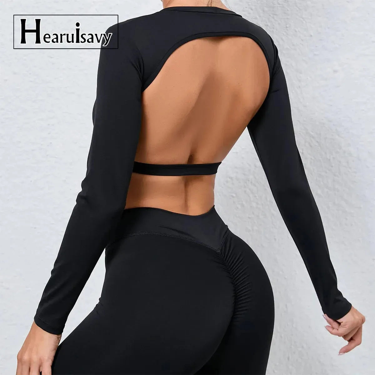 Sexy Long Sleeve Backless Yoga Top for Women - Breathable Quick Dry Workout Crop Top - Gym & Fitness Sportswear - Perfect for Yoga, Pilates & Cardio Workouts