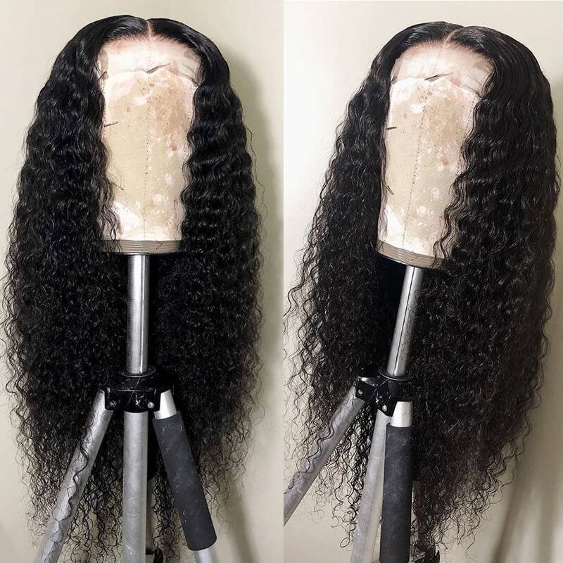 Eullair 4x4 HD Transparent Lace Closure Wig - 100% Human Hair Wigs for Women with All Textures (12
