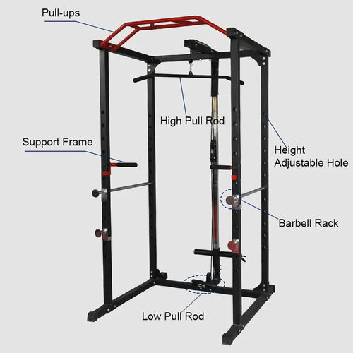 Multi-Functional Home Gym Power Cage - Squat Rack, Weightlifting Equipment for Strength Training | Perfect for Home Workouts & CrossFit Training