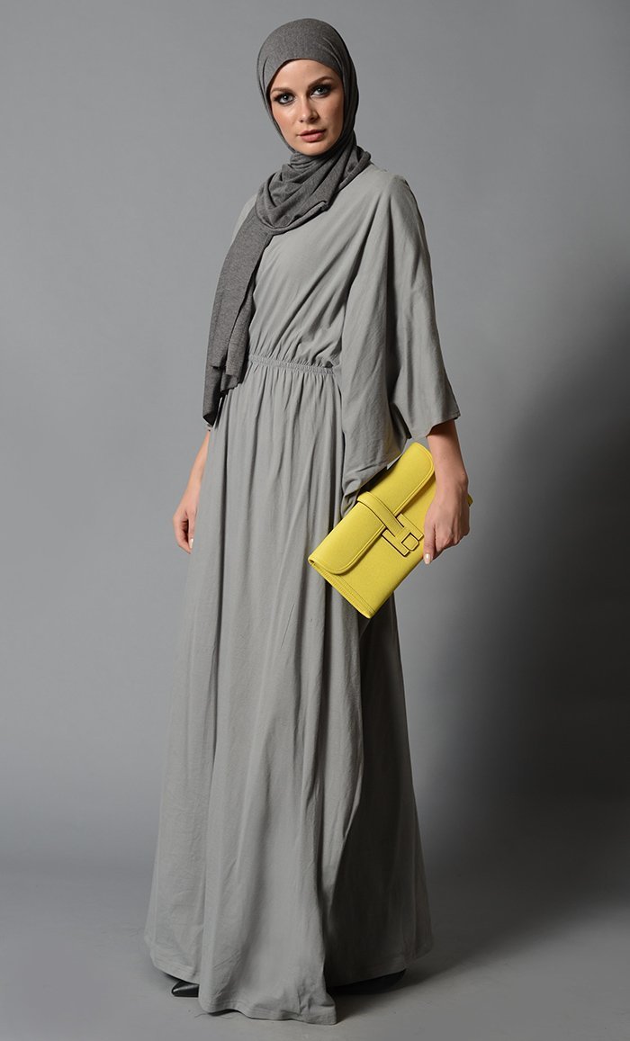 Comfortable Cotton Kaftan Dress with Elastic Waistband - Perfect for Beach Cover Up, Lounge Wear & Summer Vacation Outfits