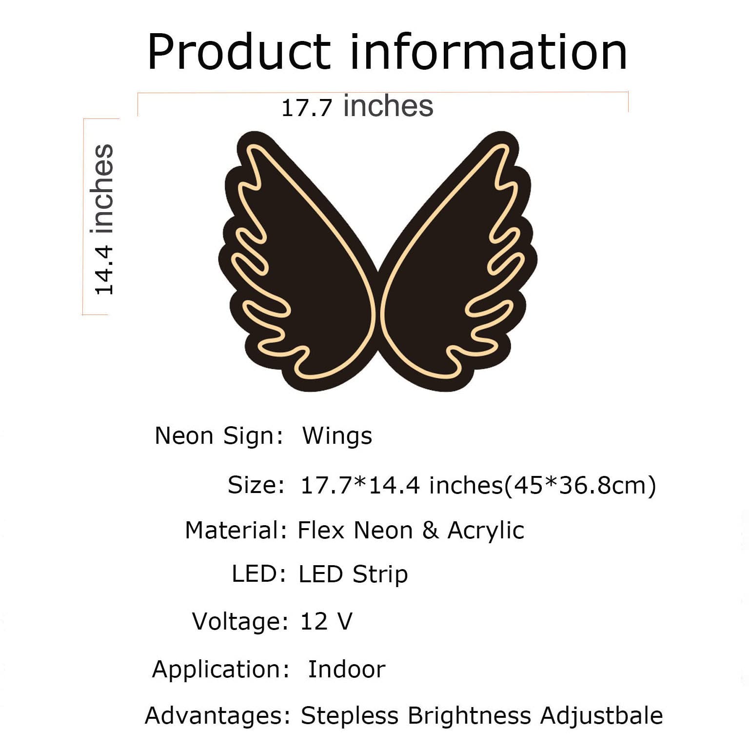 LED Neon Sign Light - Wings Wall Decor for Home, Bar & Pub | Unique Housewarming & Birthday Gift | Warm White Visual Artwork | Perfect for Bedroom, Living Room & Party Decorations