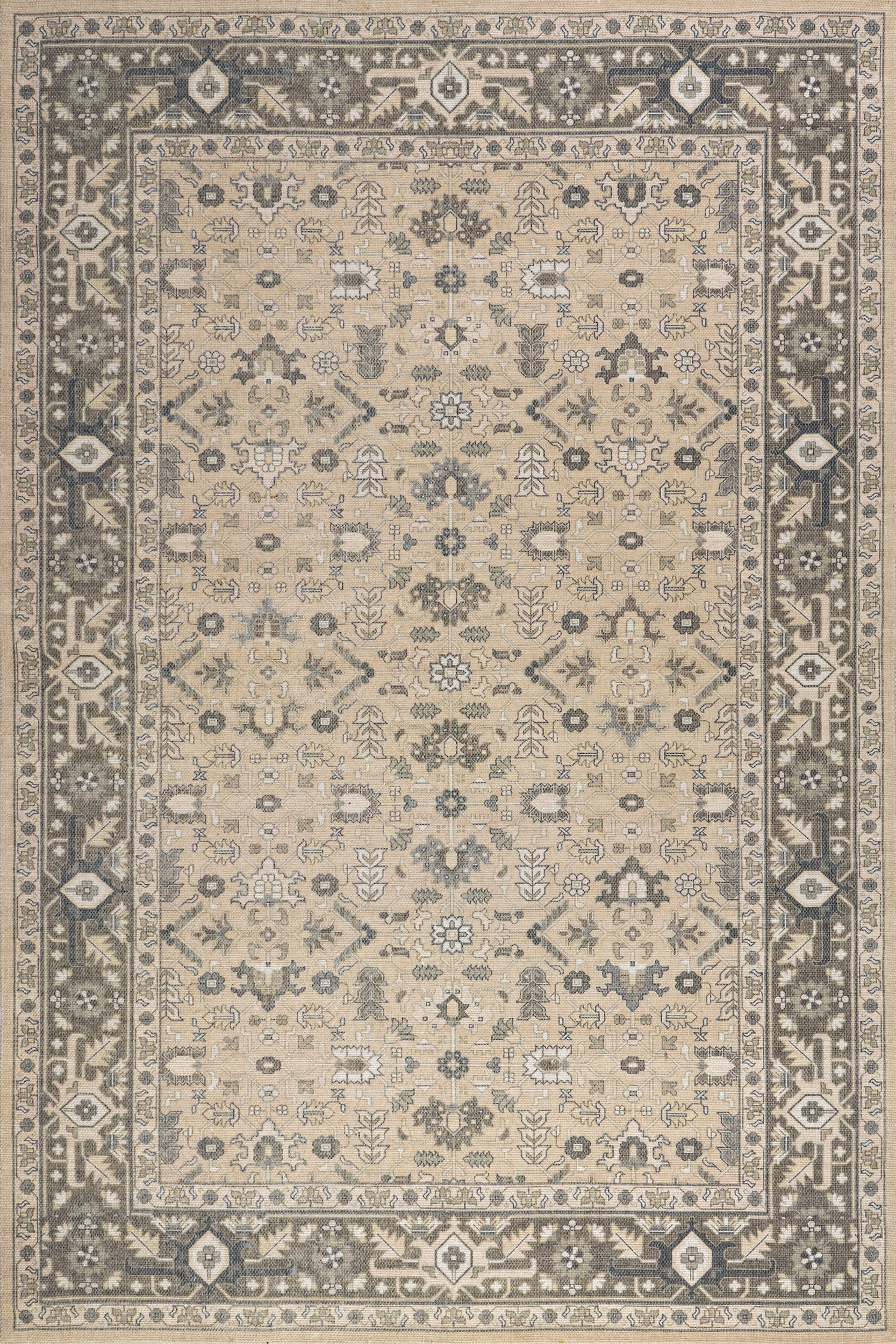 Anastasia Soft Wool and Cotton Blend Area Rug - Beige Neutral Tone for Living Room, Bedroom, and Home Decor
