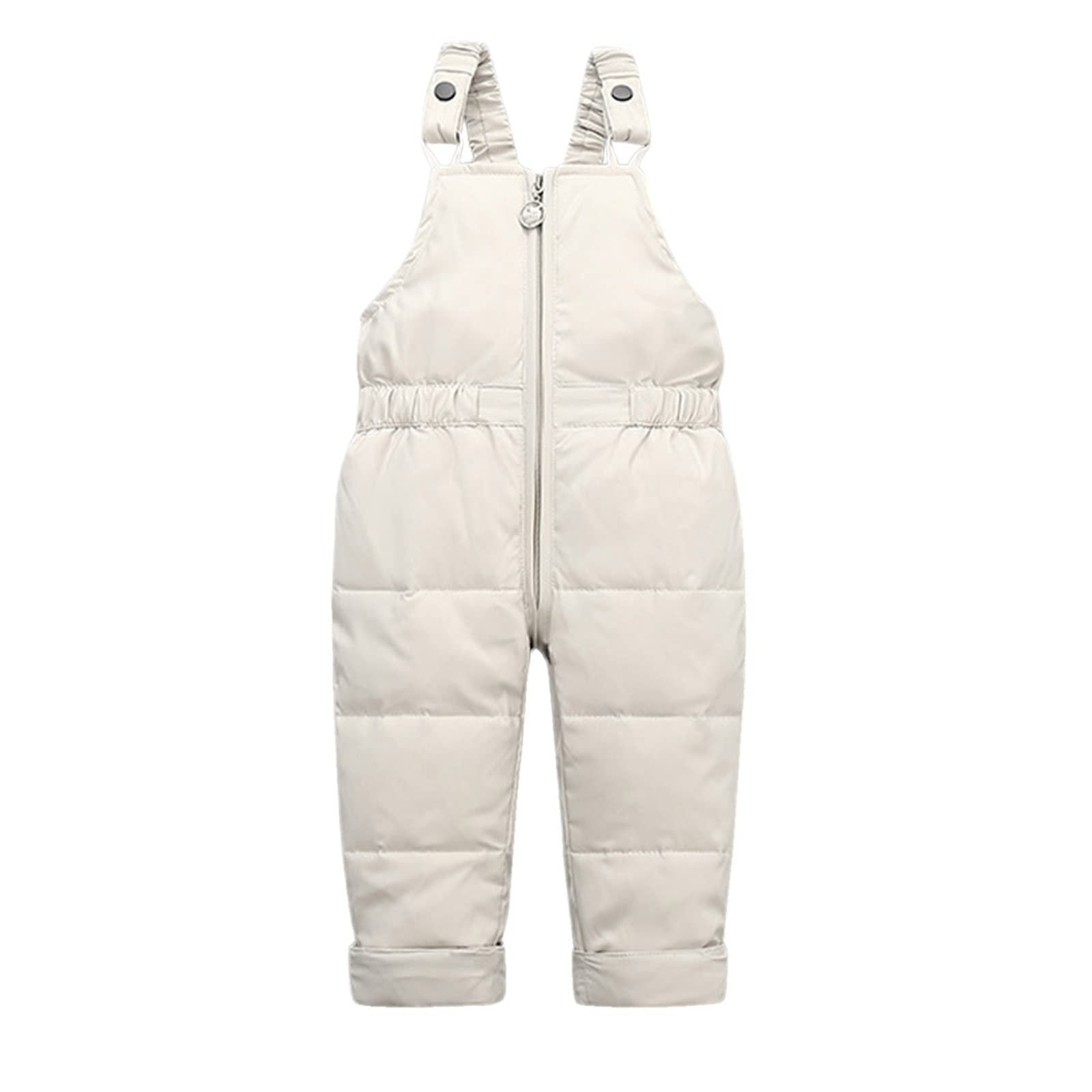 EnJoCho Toddler Winter Down Jumpsuit Set - Warm Hooded Down Coat for Baby Girls & Boys (White, 3-4 Years) - Perfect for Outdoor Play, Snow Days & Cold Weather Adventures