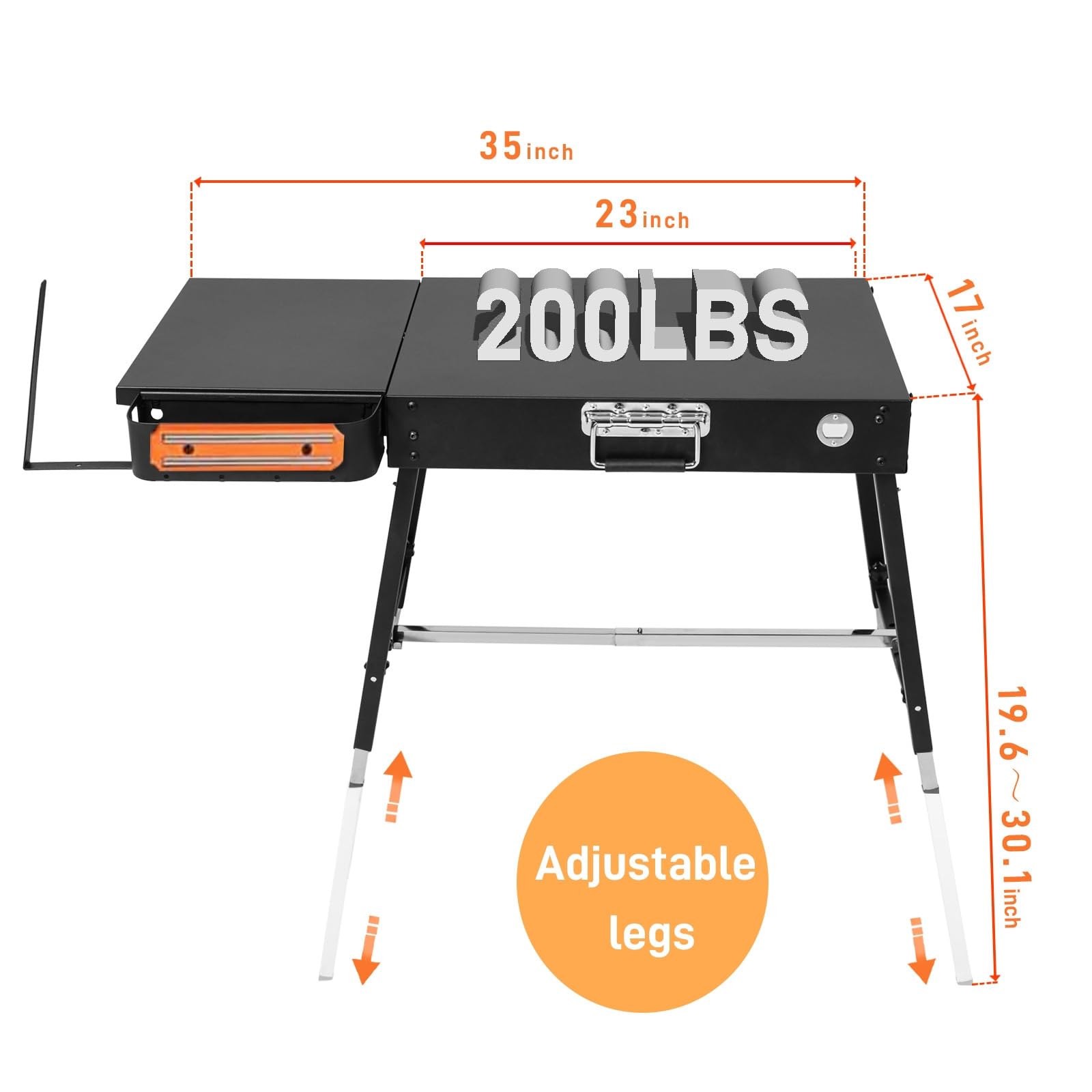 Portable Outdoor Grill Table - Heavy Duty Blackstone Griddle Stand with Wheels, Fits 17