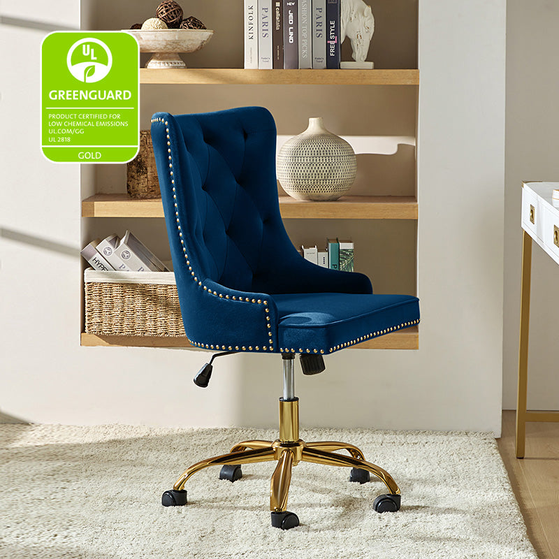 Adega Velvet Adjustable Office Chair - Ergonomic Desk Chair with Lumbar Support for Home Office, Gaming & Workspace - Comfortable Swivel Computer Chair for Long Hours Sitting