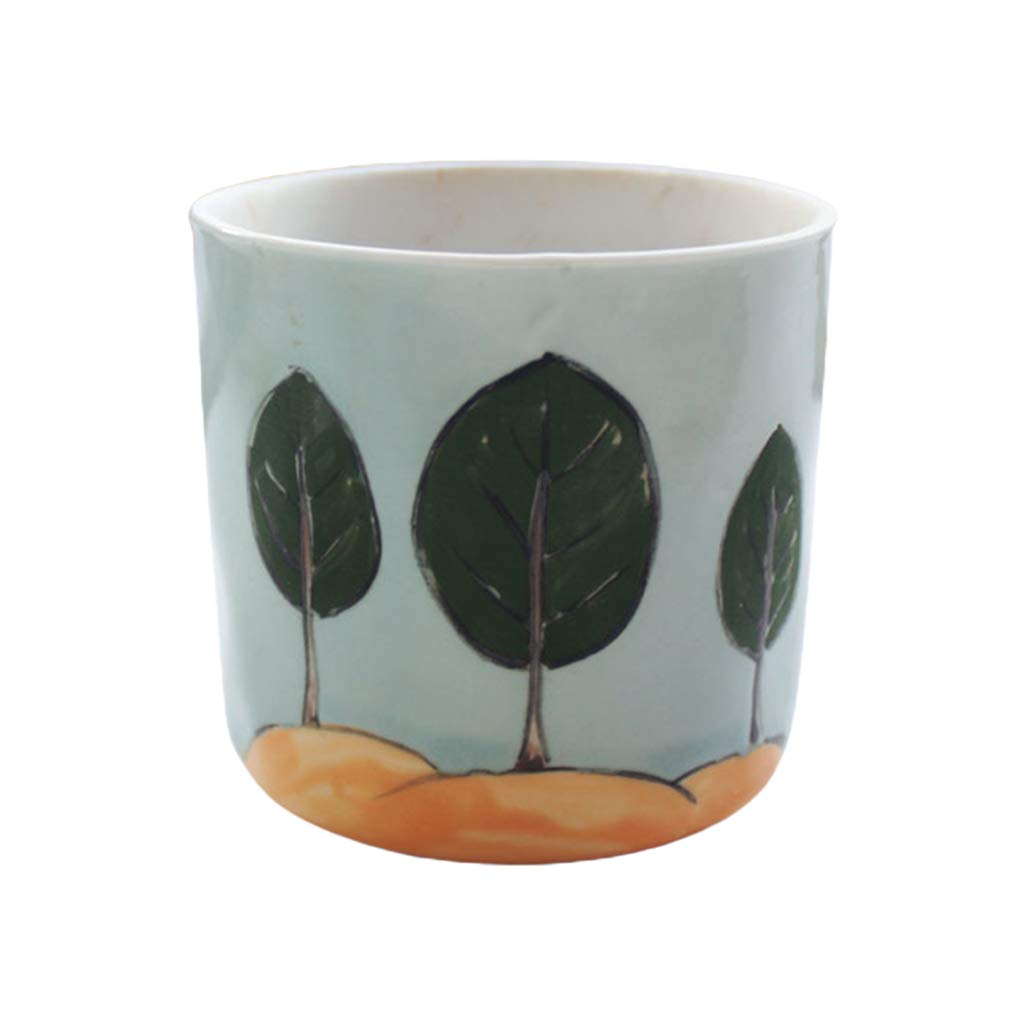 Hand Painted Ceramic Succulent Plant Pots - Small Flower Pots for Home Office Desk Decor, DIY Desktop Planter for Indoor Plants | Perfect for Workspace, Living Room & Gift Giving