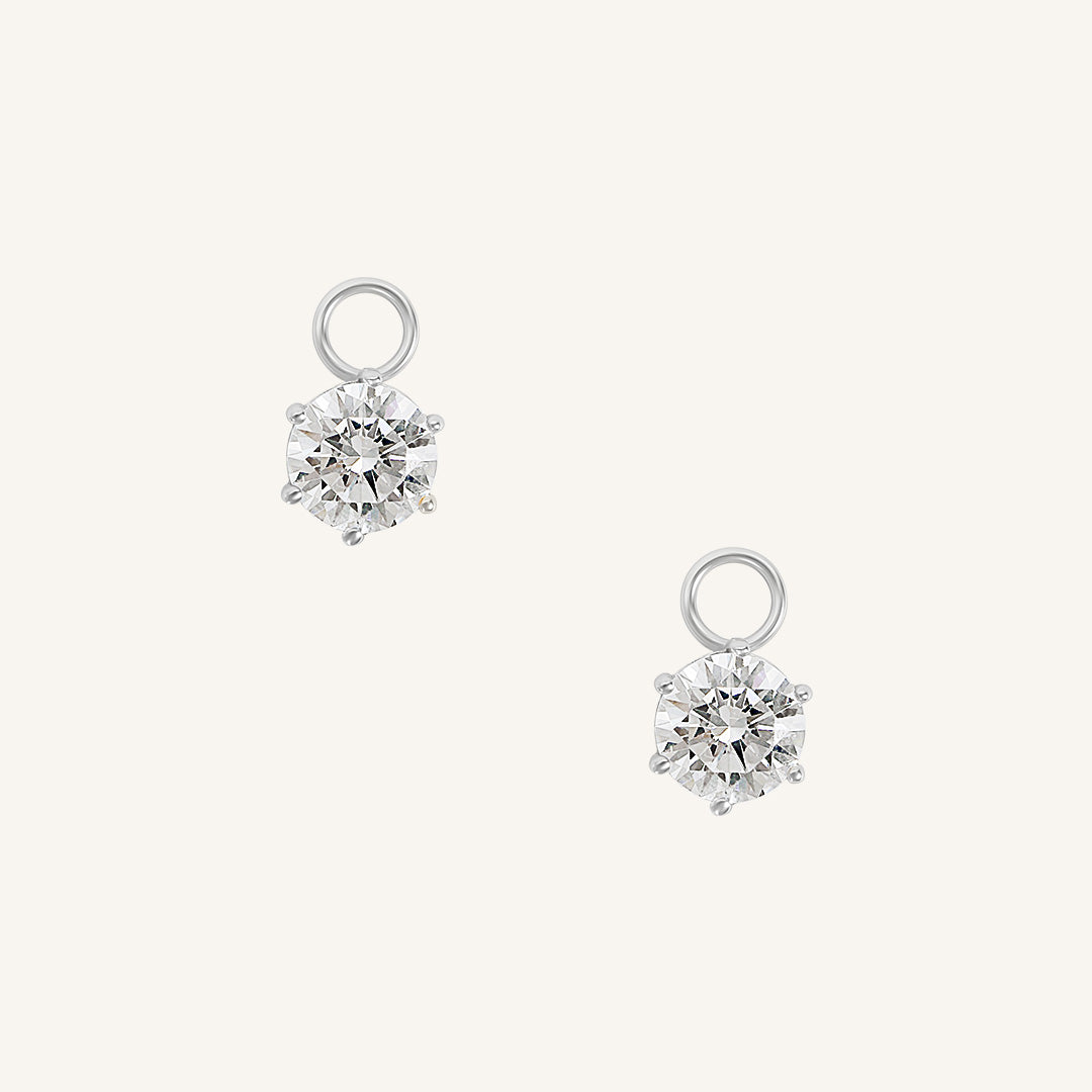 Grace Hoop Charm Earrings (Set of 2) - Sterling Silver Dainty Hoops for Women - Perfect for Everyday Wear & Special Occasions