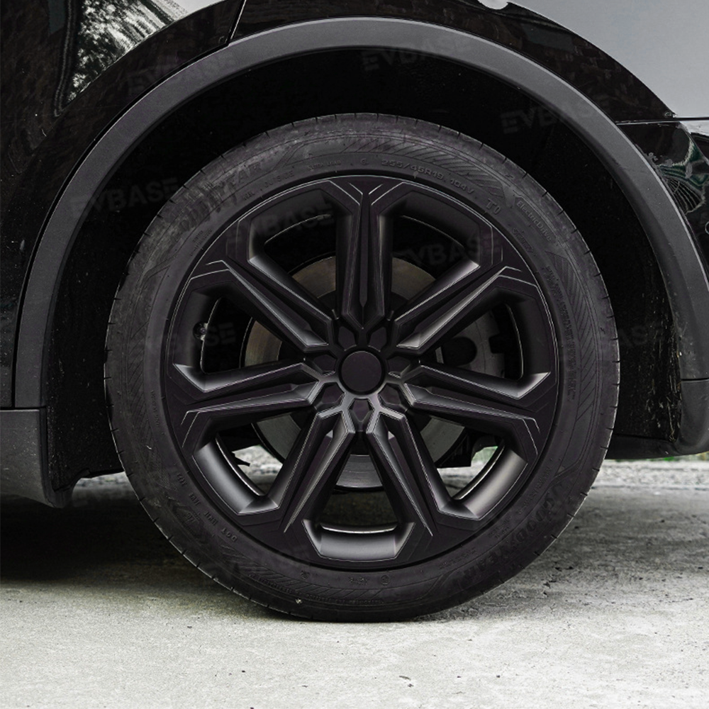 Tesla Model Y 19 Inch Wheel Covers - Full Wrapped ABS Hub Caps (Matte Black, 4PCS) for Enhanced Style & Protection - Perfect for Daily Commuting & Road Trips