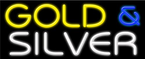 Custom Gold & Silver Glass Neon Sign #11197 - Handmade in USA - Perfect for Bar, Restaurant, and Home Decor Lighting
