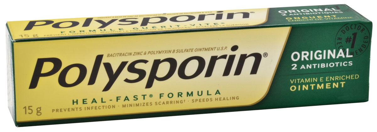 Polysporin Original Antibiotic Ointment 15g - First Aid Skin Infection Treatment for Cuts, Burns & Wounds - Essential for Home, Travel & Emergency Kits