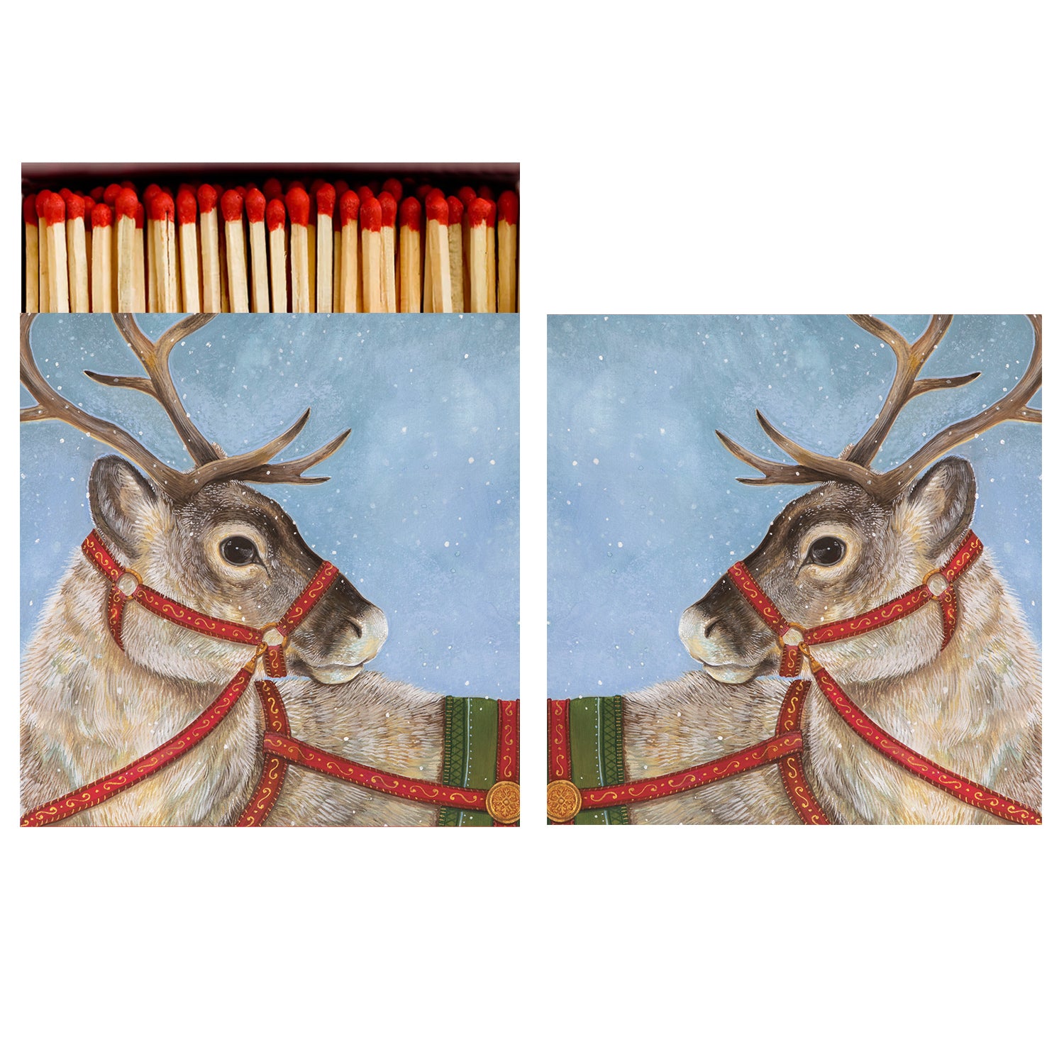 Festive Reindeer Matches - Holiday Decorative Matches for Christmas Fireplace, Candles & DIY Crafts - Perfect for Winter Decorations & Gifts