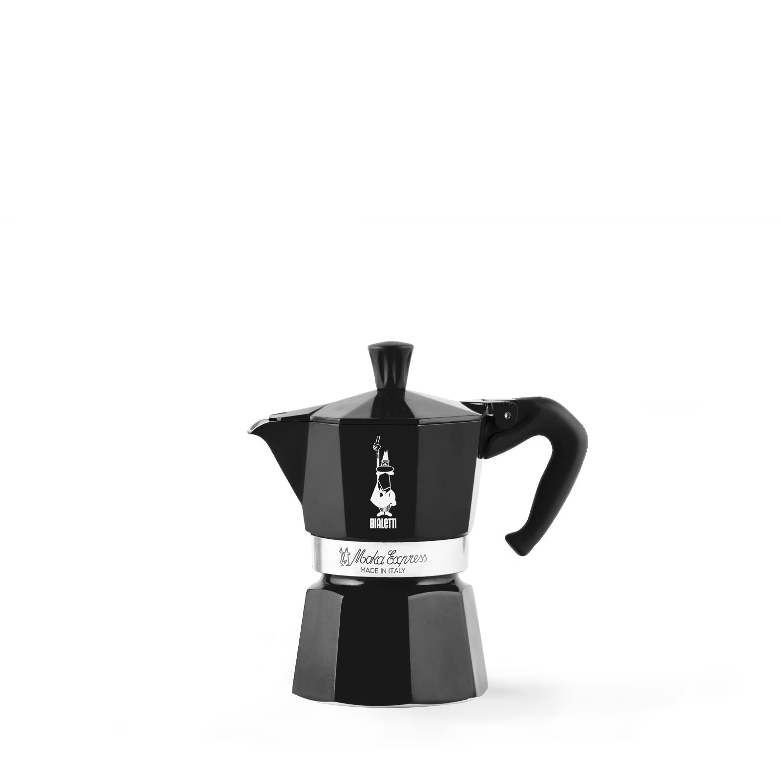 Bialetti 4951 Moka Express Stovetop Espresso Maker - 3 Cup Italian Coffee Machine for Home & Office, Classic Black | Perfect for Espresso, Latte & Cappuccino