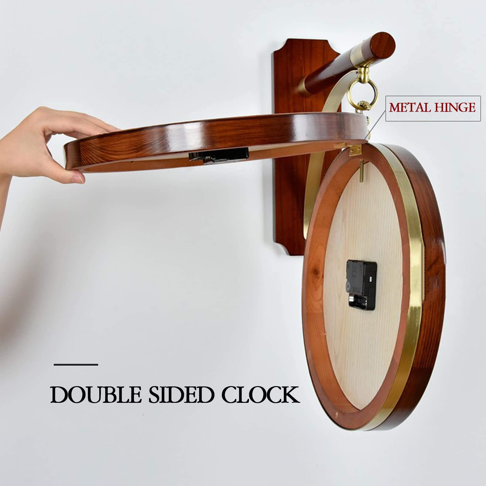 Rustic Wooden Deer Head Wall Clock - Double Sided Silent Battery Operated Clock for Living Room, Bedroom & Outdoor Decor | Farmhouse Home Décor & Unique Gift Idea