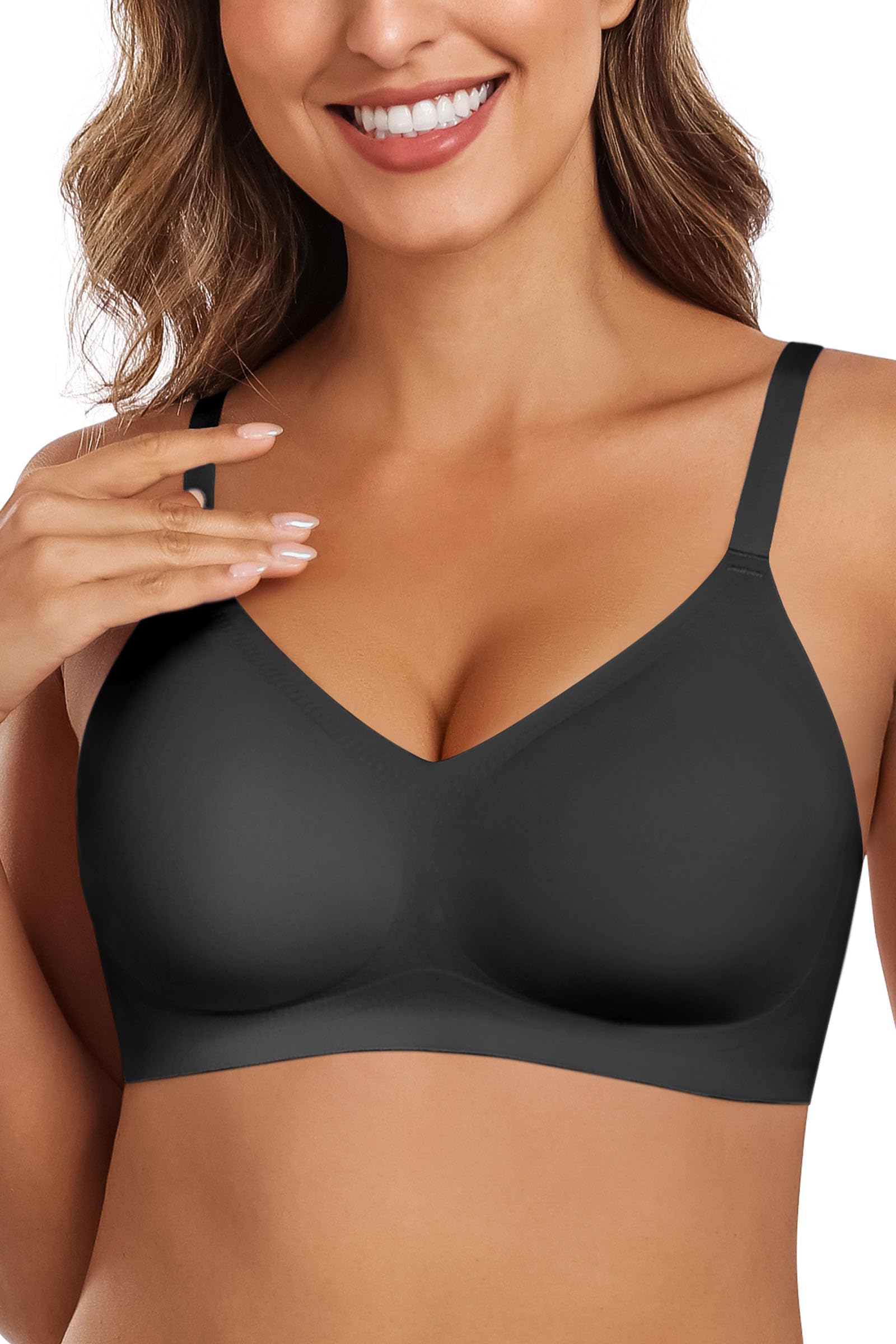 HORISUN Women's Wireless Push Up Bra - Comfortable Seamless Full Coverage No Underwire Bralette with Support - Perfect for Everyday Wear, Yoga & Lounge