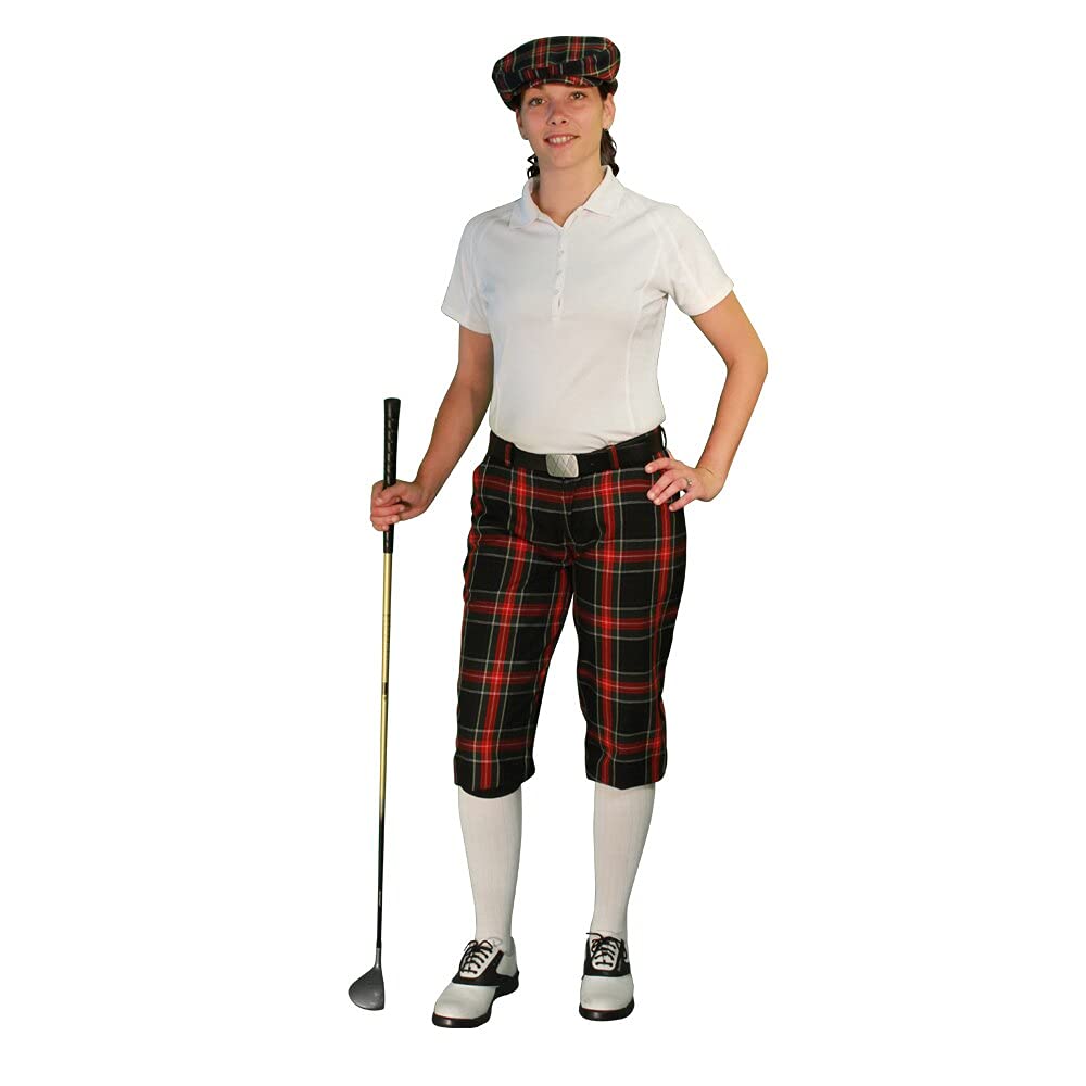 Stewart Collection Ladies 'Par 5' Matching Golf Cap & Over-The-Calf Socks Set - Black | Perfect for Golf Outfits, Country Club Wear & Sporty Fashion