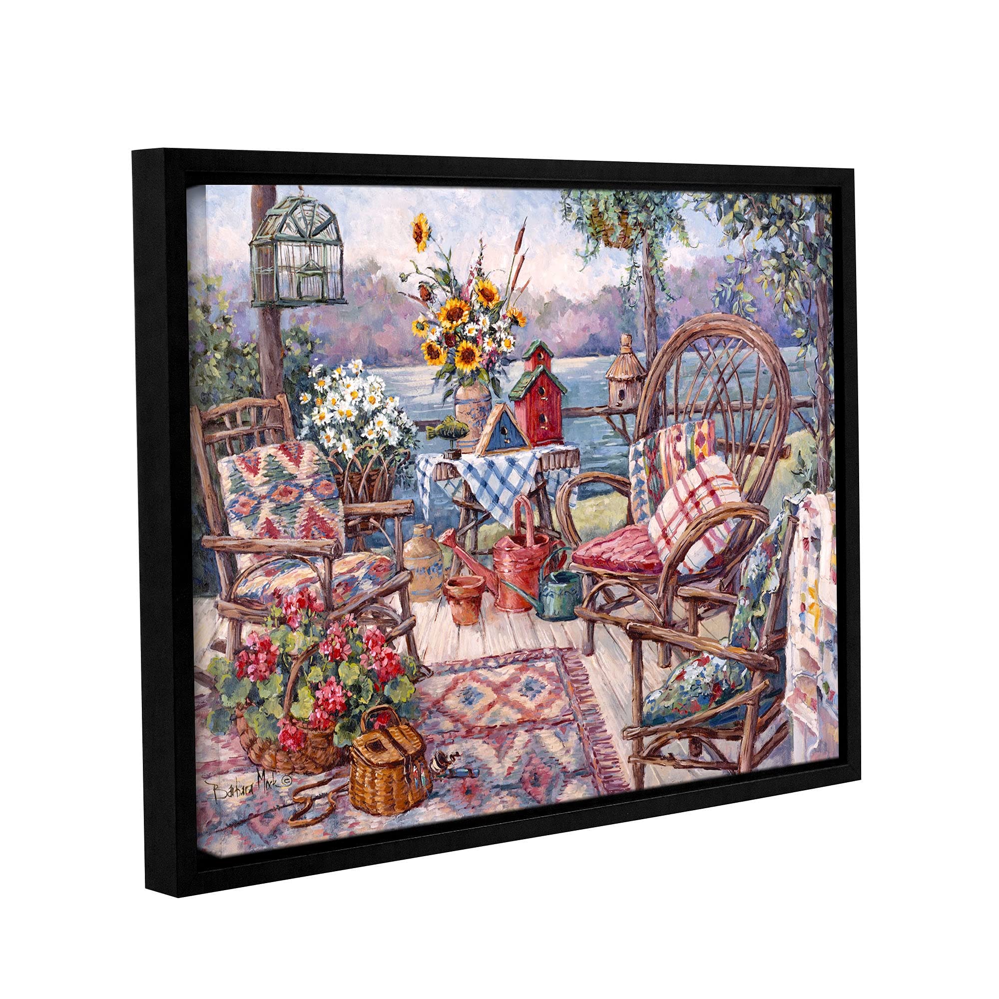 Barbara Mock Country Essence Framed Canvas Wall Art - 36x48 Inch Gallery Wrapped Floater Frame - Perfect for Living Room, Bedroom & Office Decor
