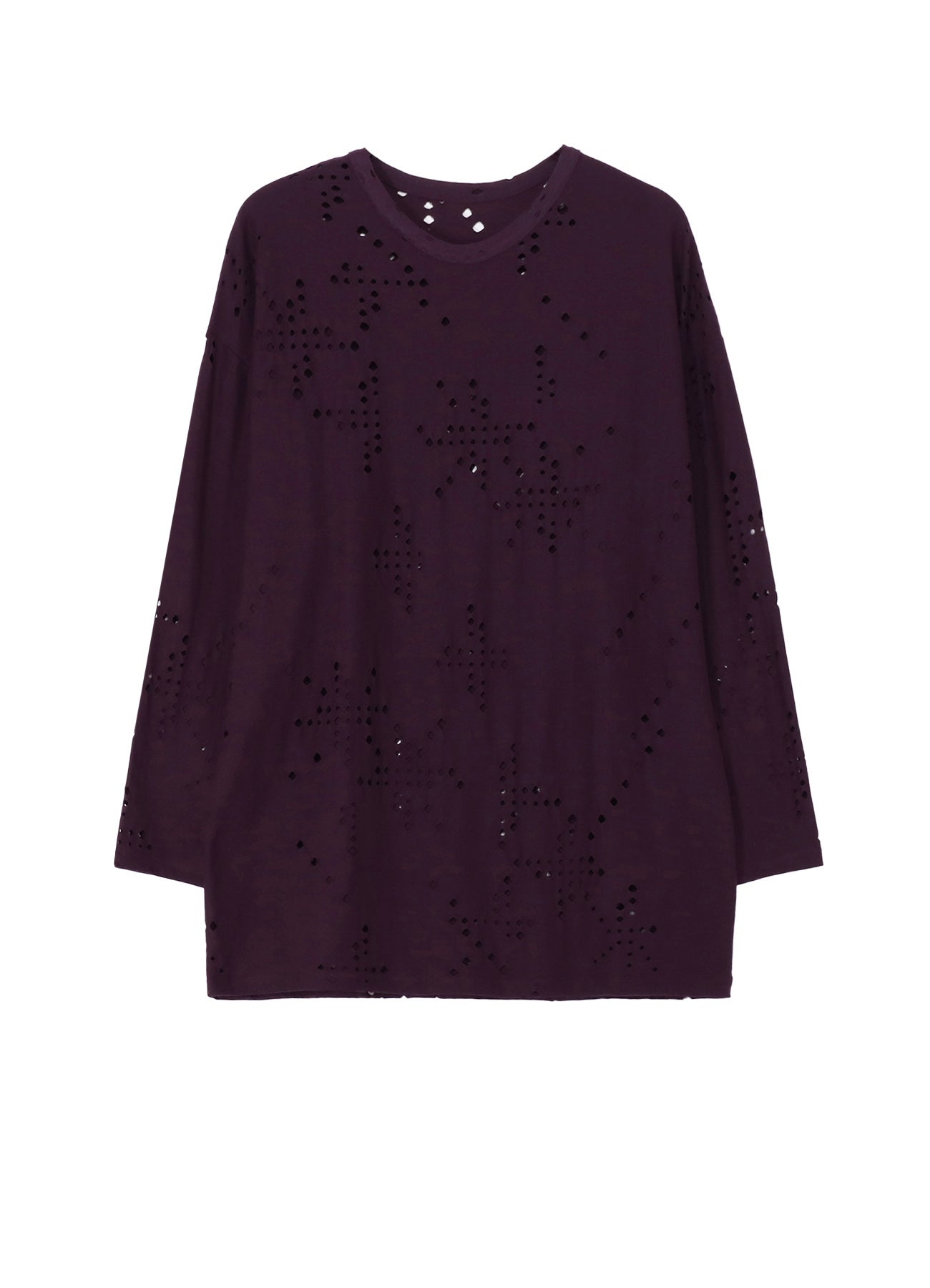 Soft Cotton Jersey Long Sleeve T-Shirt with Unique Hole Design - Oversized Fit for Women | Perfect for Casual Wear, Layering & Street Style Fashion