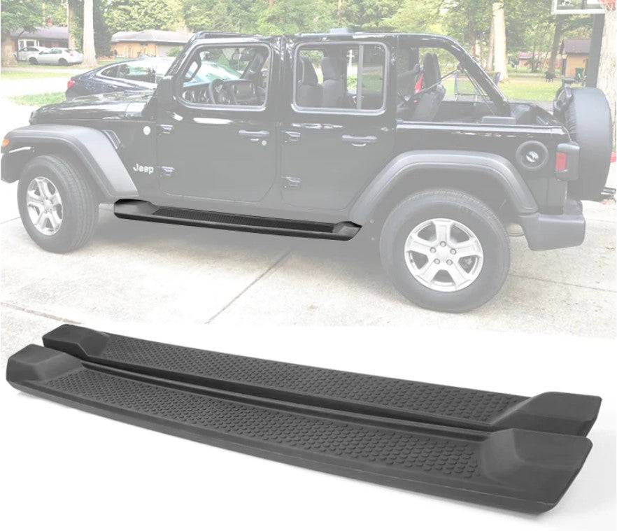 2018-2023 Jeep Wrangler JL 4 Door Textured Black Running Boards - OEM Style Side Steps for Off-Road & Daily Driving