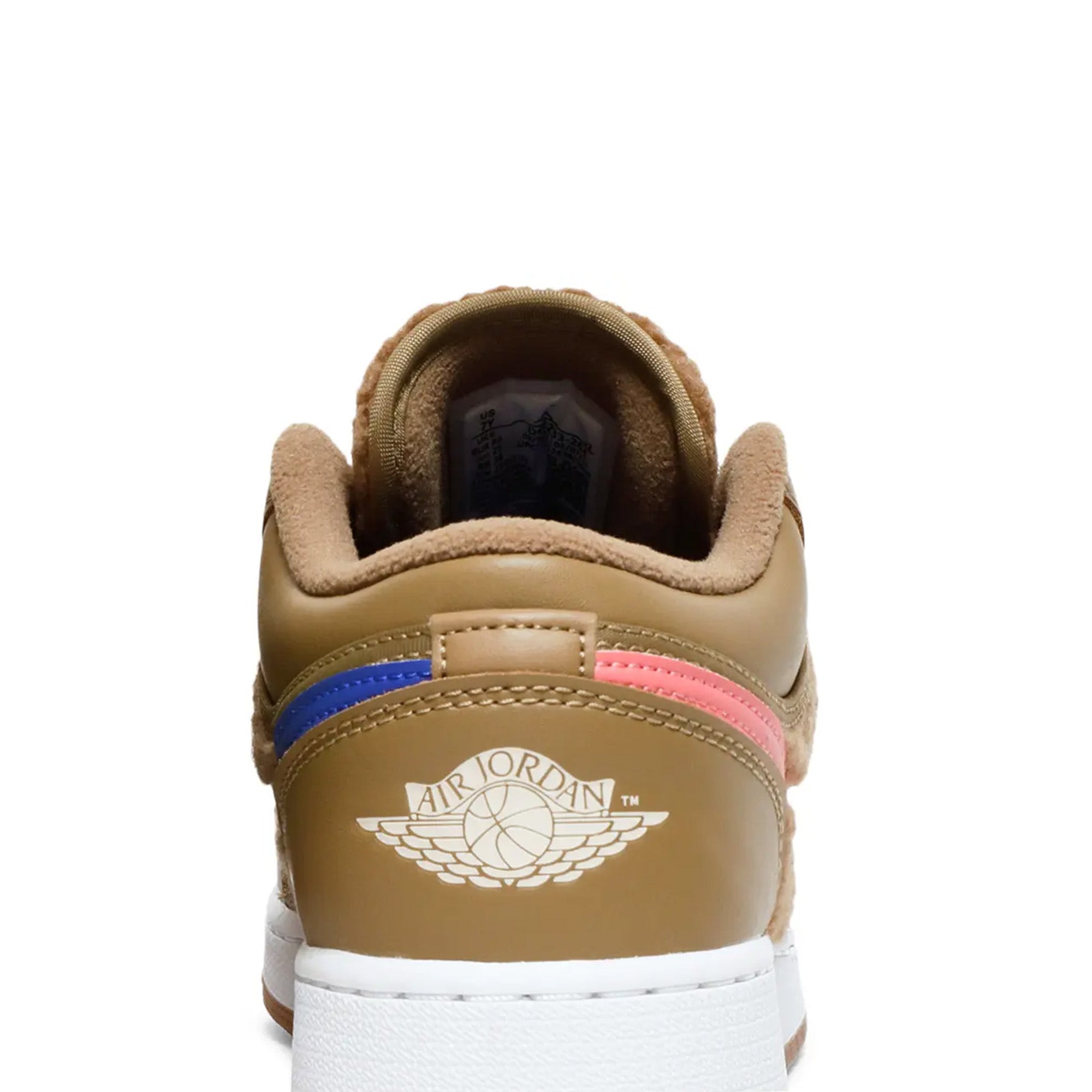 Air Jordan 1 Low Utility 'Teddy Bear' GS Sneakers for Girls (2021) - Stylish Casual Shoes for School, Sports & Everyday Wear