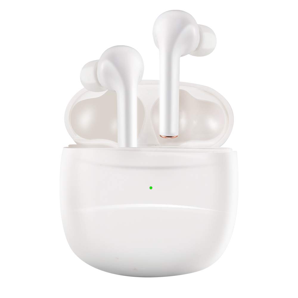 Wireless Bluetooth Earbuds with Smart Touch Control - Noise Cancelling Headphones with Monaural/Binaural Mode (J3, White) | Perfect for Workouts, Commuting & Hands-Free Calling