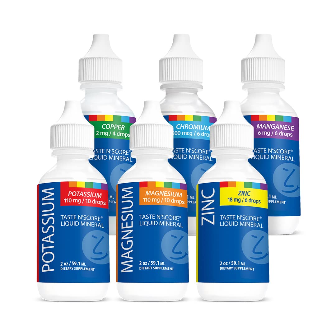 Lyte Balance Taste N' Score Liquid Minerals Kit - 6 Pack (2 oz Bottles) | 100% Pure Dietary Supplements with Potassium, Zinc, Manganese, Copper, Chromium & Magnesium | Boost Energy, Support Immunity & Enhance Metabolism for Active Lifestyles