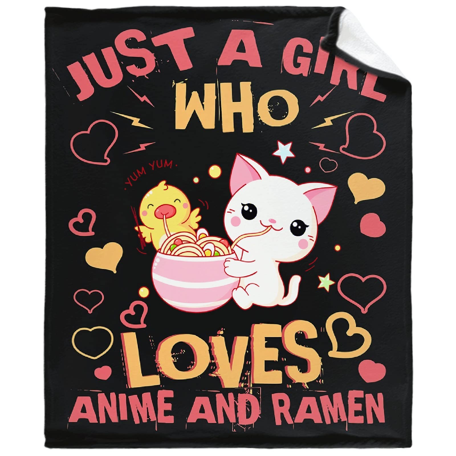 Anime and Ramen Fleece Blanket - 50x40 Inch Soft Microplush All-Season Throw - Lightweight Thermal Blanket for Couch, Bed & Sofa - Perfect for Anime Fans, Cozy Nights, and Winter Warmth