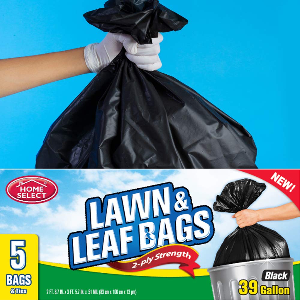 Home Select 39 Gallon Trash Bags - Heavy Duty Large Kitchen Garbage Bags for Home, Office & Outdoor Use | Leakproof & Durable Waste Disposal
