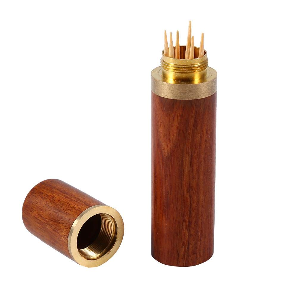 Portable Wooden Toothpick Holder Dispenser - Mini Pocket Toothpick Box for Home, Office & Travel (Rosewood) | Compact & Hygienic Toothpick Storage Solution