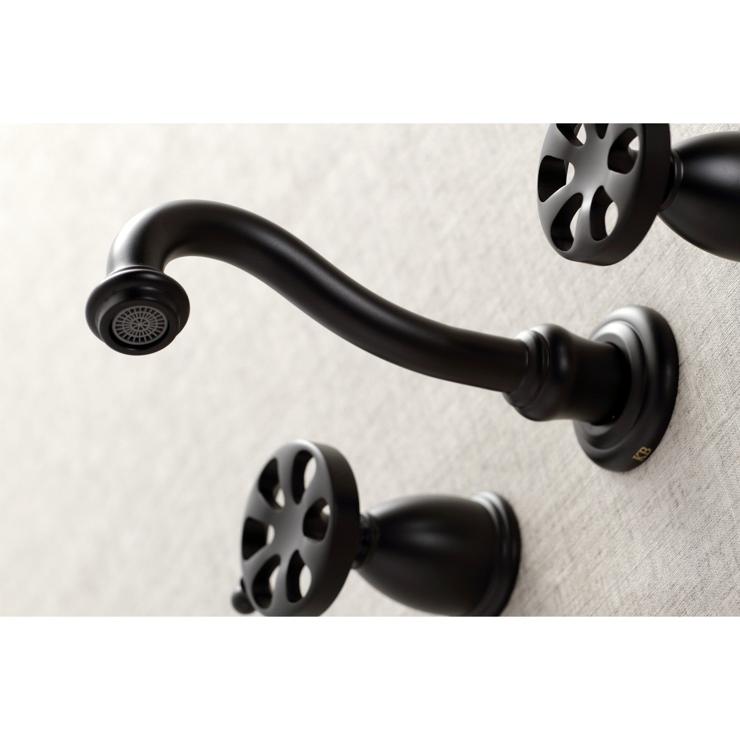 Belknap KS3120RX Matte Black Double Handle 3 Hole Wall Mount Bathroom Faucet - Perfect for Modern Bathrooms, Powder Rooms & Spa Settings