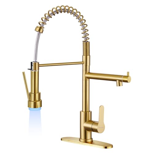 Brushed gold Faucet with LED