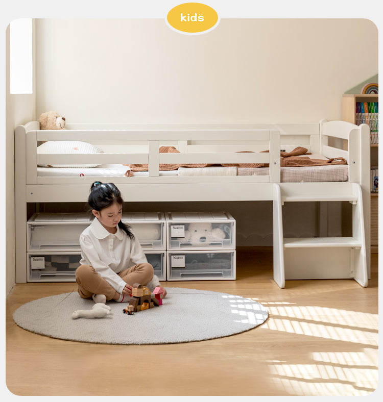 Solid Oak Wood Single Bed with Guardrail - Sturdy & Safe for Kids, Teens & Adults - Perfect for Bedrooms, Dorm Rooms & Guest Rooms