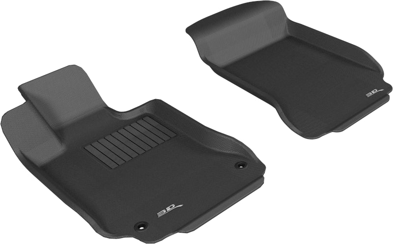 3D MAXpider Custom Fit All-Weather Floor Mats for 2008-2014 Mercedes Benz C-Class W204 (1st Row) - Kagu Series Black Car Mats | Perfect for Winter Snow, Mud & Rain Protection