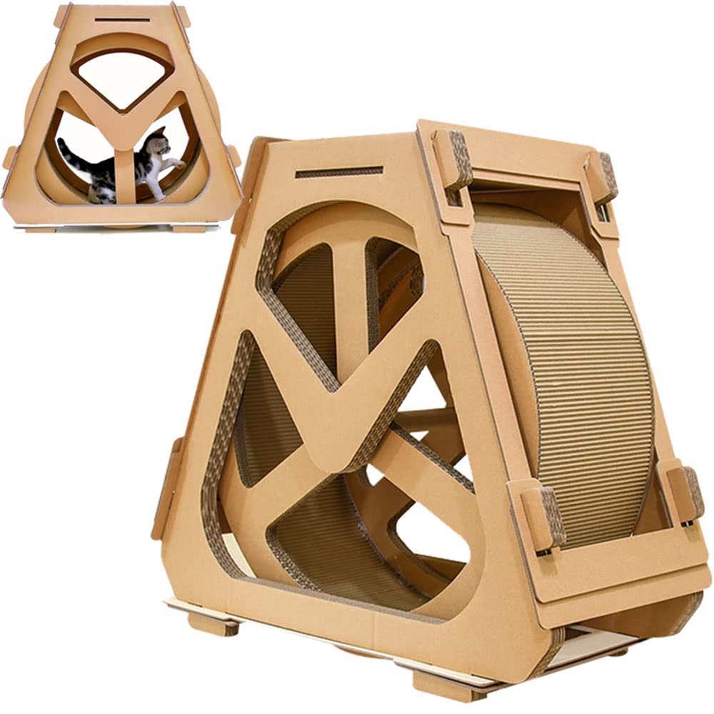 Premium Cat Exercise Wheel - 58cm Large Running Wheel for Indoor Cats, Interactive Pet Treadmill & Scratching Board - Perfect for Small Spaces & Active Cats Playtime