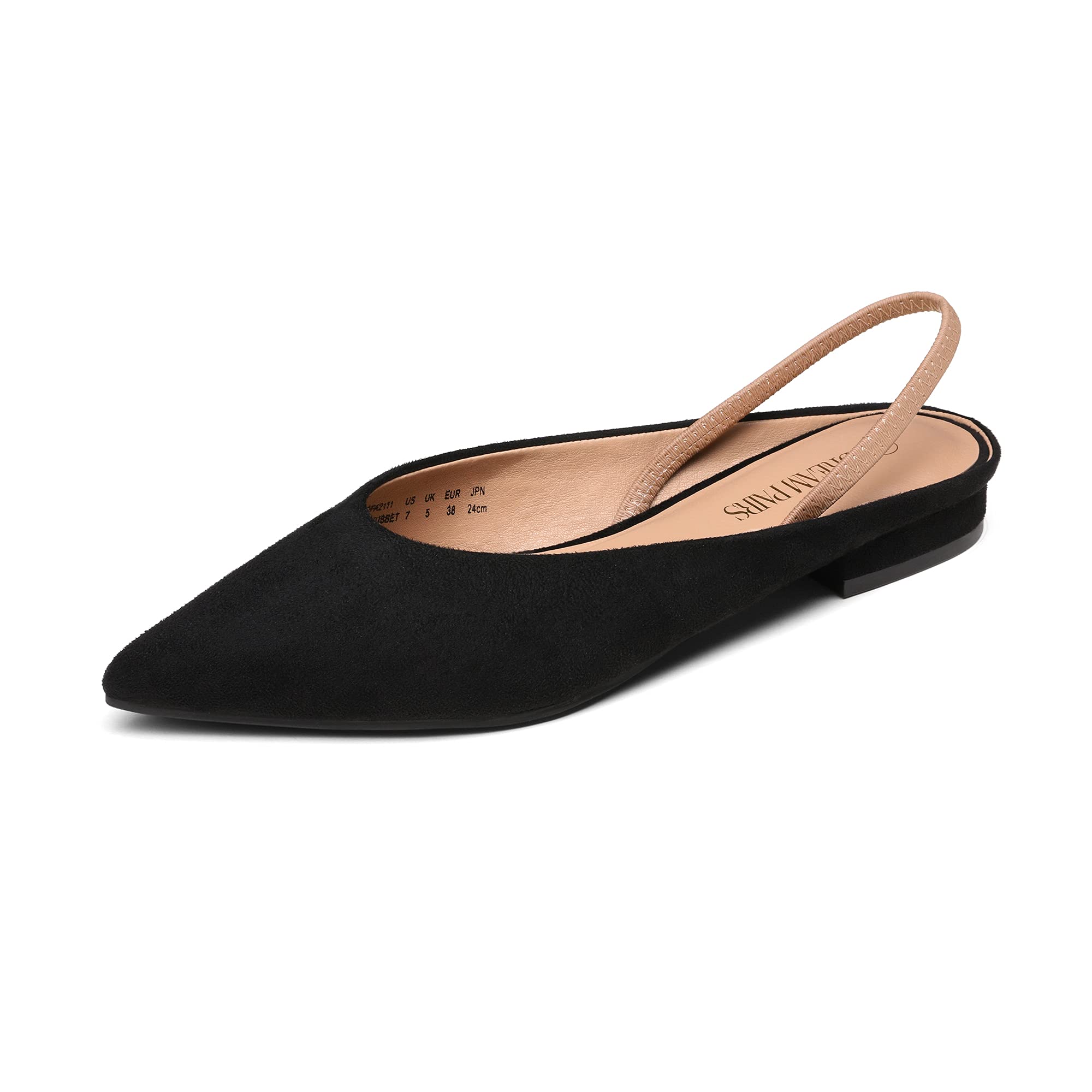 DREAM PAIRS Women's Ballet Flats - Pointed Toe Slingback Dress Shoes for Women | Comfortable & Stylish for Work, Parties & Casual Outings
