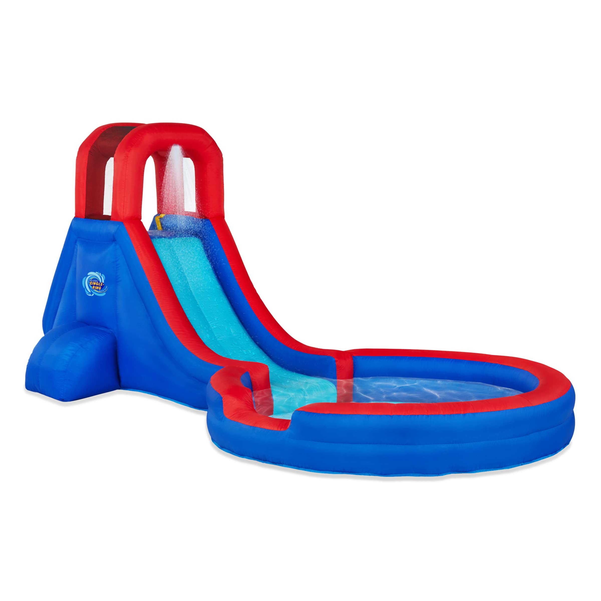 Sunny & Fun Heavy-Duty Inflatable Water Slide with Climbing Wall & Deep Pool - Easy Setup Outdoor Water Park for Kids & Adults - Includes Air Pump & Carrying Case - Perfect for Backyard Parties, Summer Fun & Family Gatherings