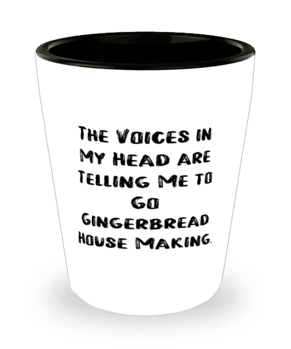 Gingerbread House Making Shot Glass - Fun Ceramic Cup for Holiday Baking & DIY Crafts - Perfect Gift for Friends & Family - Great for Christmas Parties, Baking Decorations & Festive Celebrations