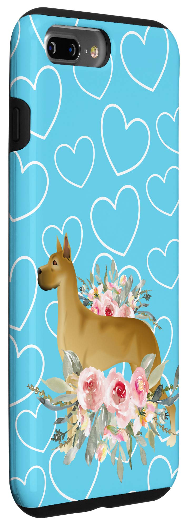 iPhone 7 Plus/8 Plus Floral Cute Great Dane Love Phone Case - Perfect Gift for Dog Lovers, Trendy Protection for Everyday Use