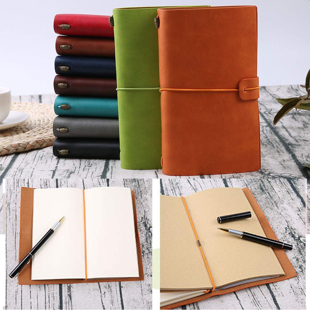Vintage Leather Notebook Journal - Retro Pocket Notebook with Elastic Closure, Paper Card Holder for Office, Home & School - Perfect for Writing, Note Taking & Organizing Daily Tasks
