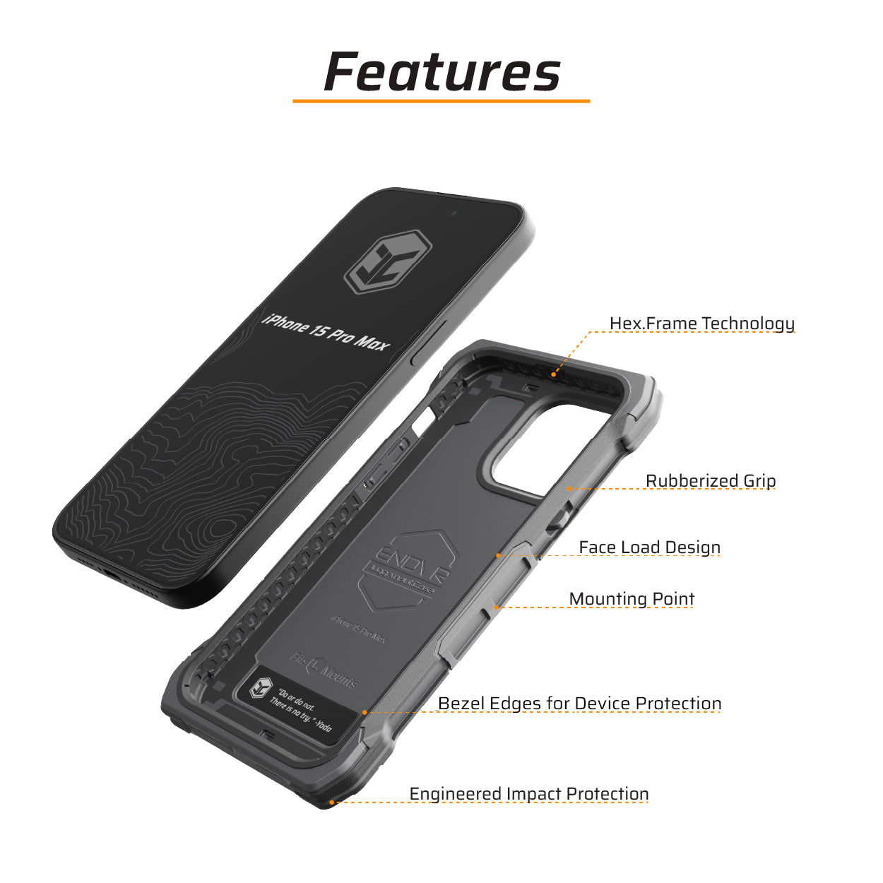 iPhone 15 Pro Max ENDVR Shockproof Phone Case | Premium Protection Made in USA | Perfect for Outdoor Adventures & Daily Use