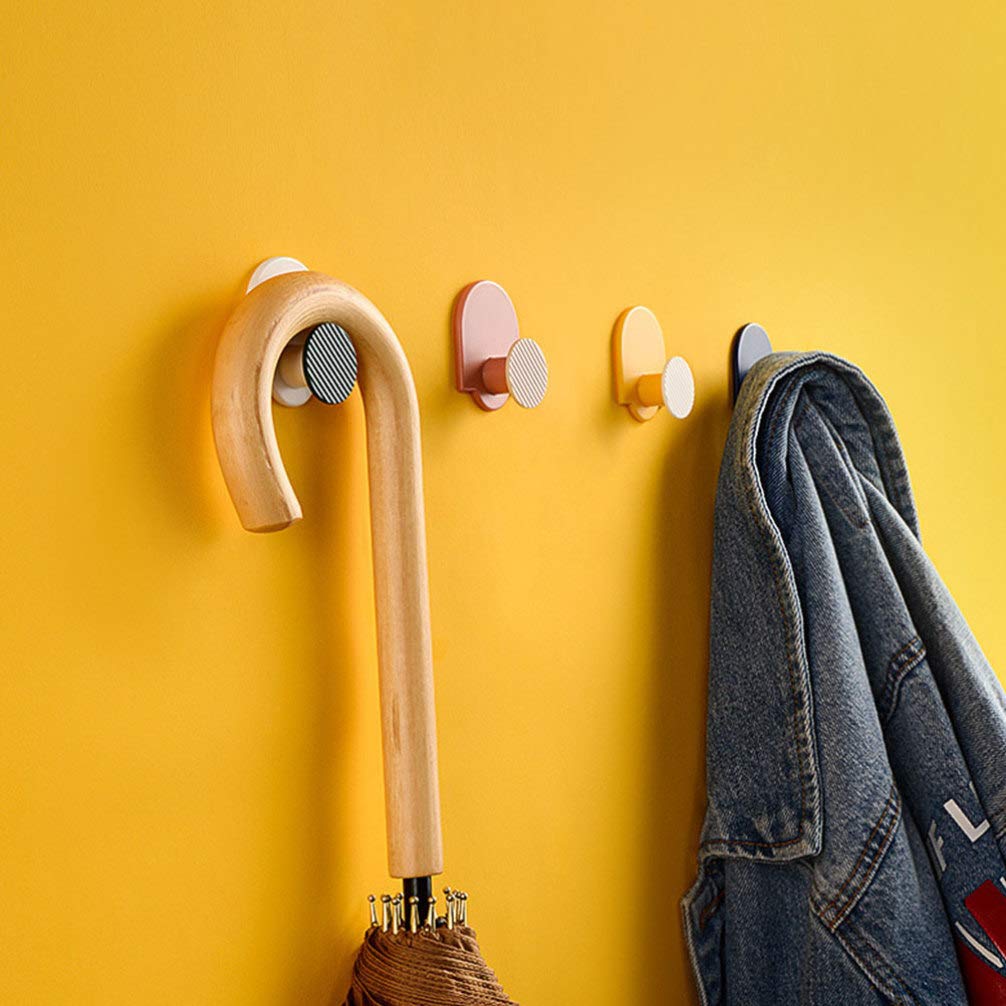 8-Pack Adhesive Wall Hooks - Heavy Duty Sticky Hooks for Bathroom, Kitchen, Bedroom - No Drill Damage-Free Hanging Solution for Coats, Towels, Robes & Home Decor