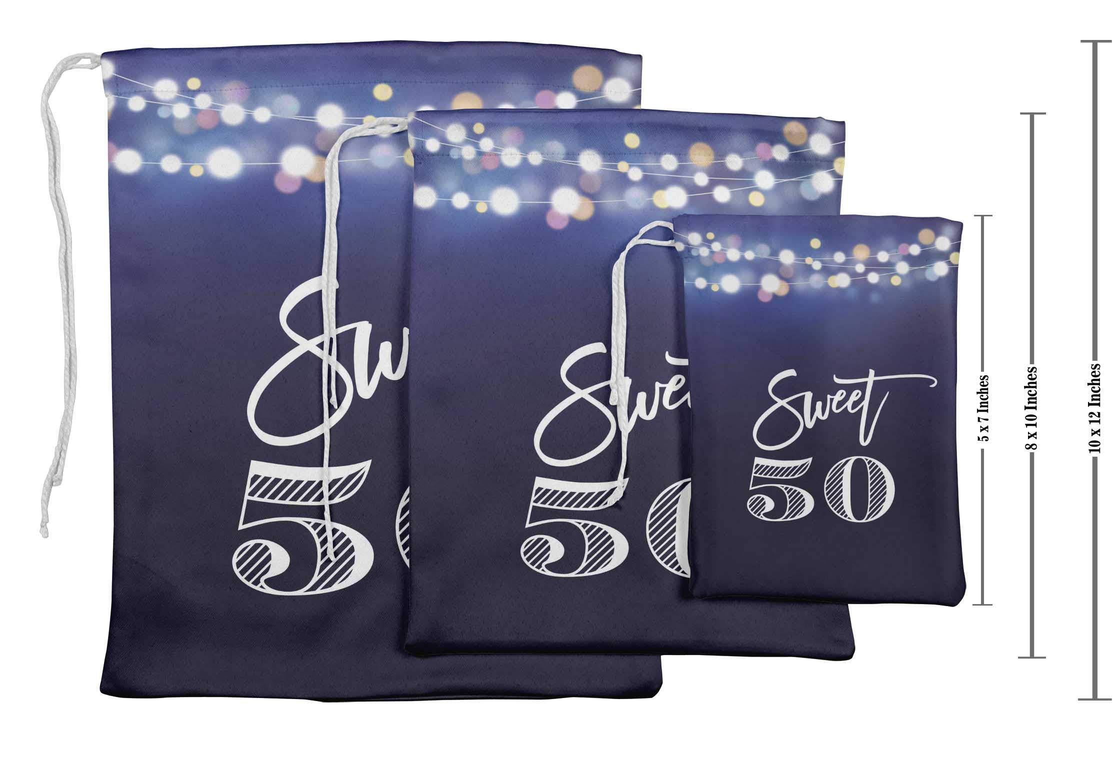 Custom Blue Number Birthday Party Favor Bags - 15-Piece Drawstring Pouches Set for Baby Showers, Bridal Showers & Special Events | Darling Souvenir Gift Bags