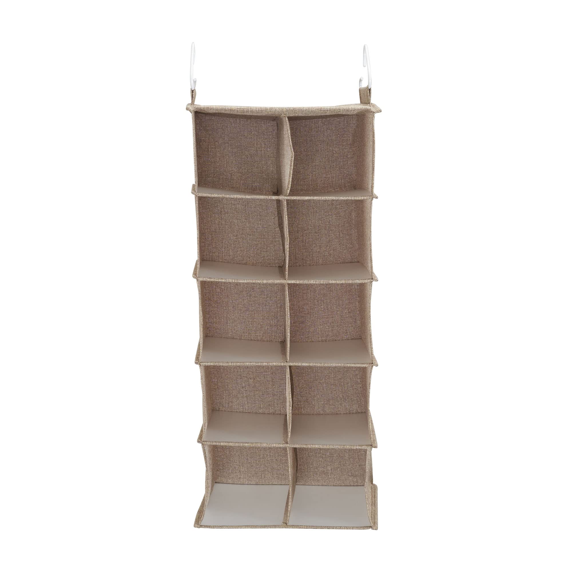 10-Pocket Hanging Shoe Organizer with Hooks - Space-Saving Closet Storage for Shoes, Accessories & More - Perfect for Bedroom, Closet, Dorm Room Organization
