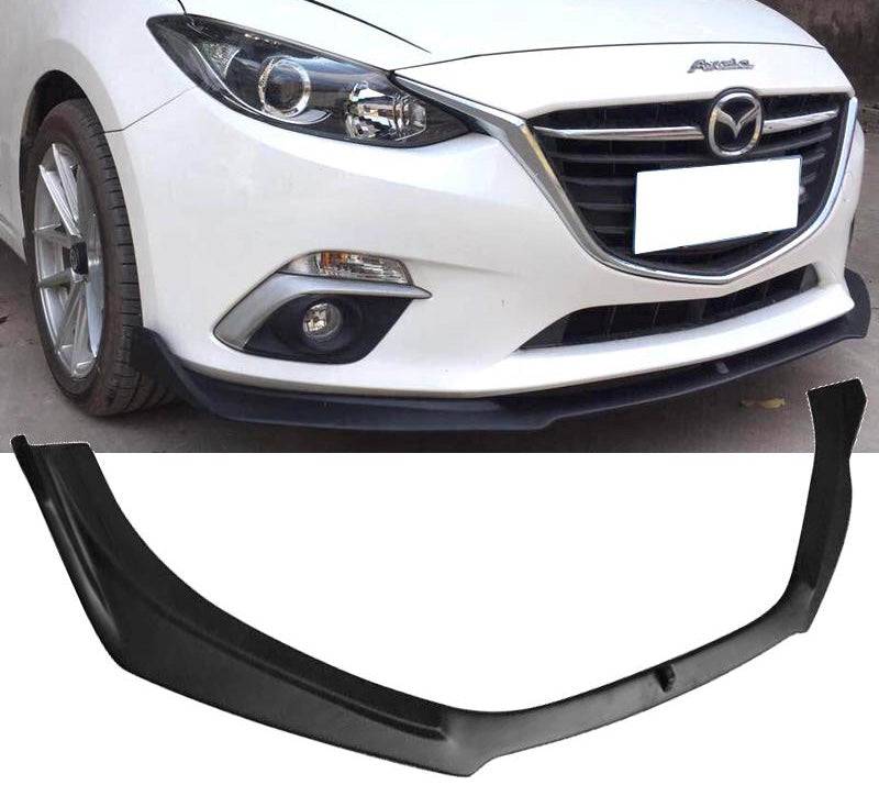 2014-2018 Mazda 3 V2 Style Front Bumper Lip - Unpainted Black PP Material - Enhances Aerodynamics & Sporty Look - Perfect for Street Racing & Car Shows