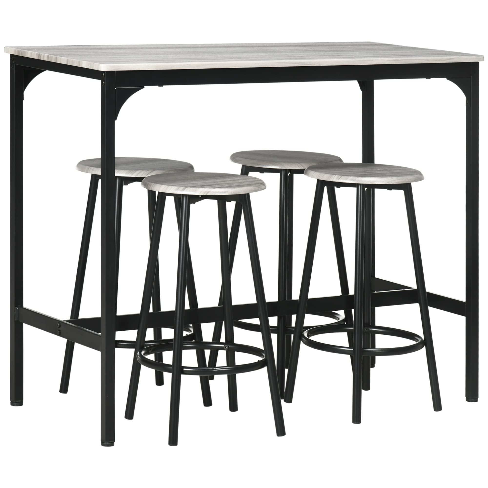 HOMCOM 5-Piece Counter Height Bar Table Set, 43.25