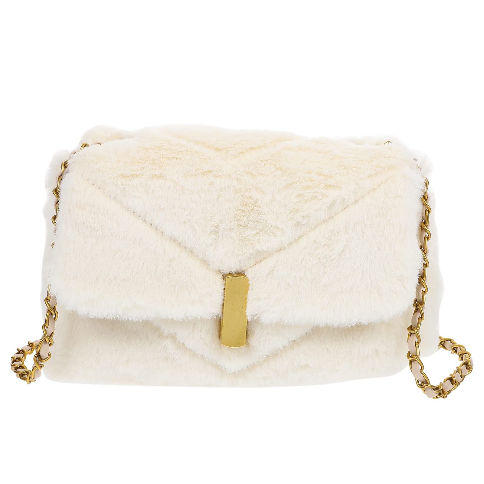 Stylish Plush Single Shoulder Crossbody Bag for Women - Cute & Portable Daily Purse with Chain Strap - Perfect for Work, Shopping, and Travel