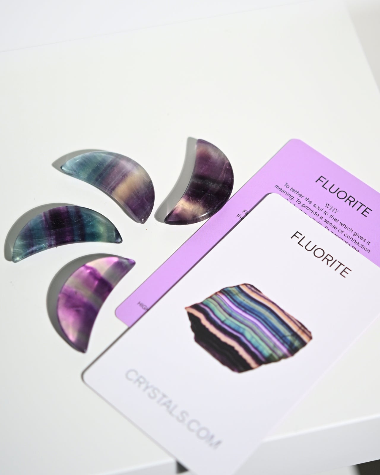 Mini Rainbow Fluorite Moon Crystal - Healing Stone for Meditation, Chakra Balancing & Spiritual Growth | Perfect for Home Decor, Jewelry Making & Gift Giving